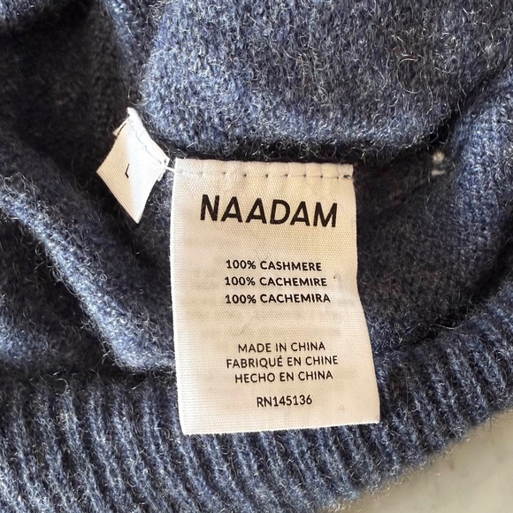 Naadam Lightweight Cashmere Polo Sweater | Men’s Large | Navy Quiet Luxury Knit - Picture 4 of 7